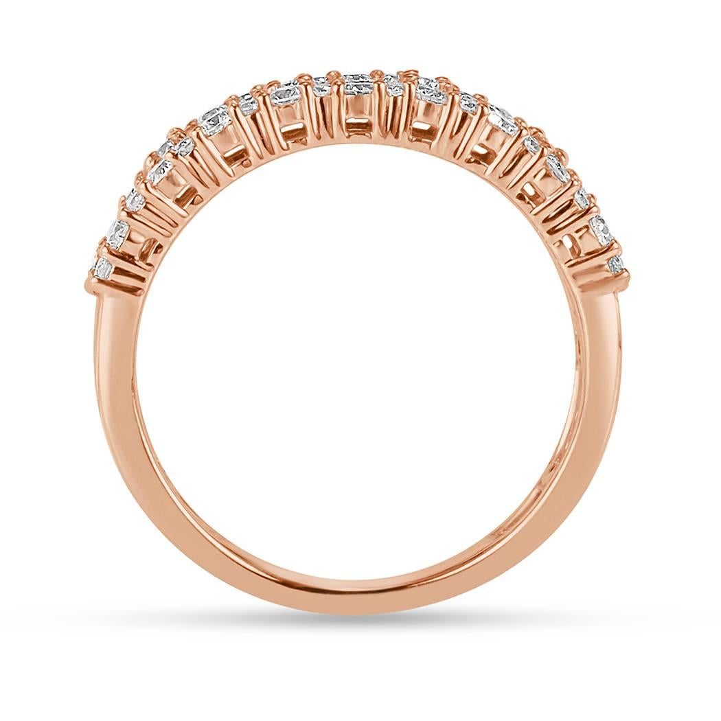 Modern Mark Broumand 0.65 Carat Round Brilliant Cut Diamond Ring in 14 Karat Rose Gold For Sale