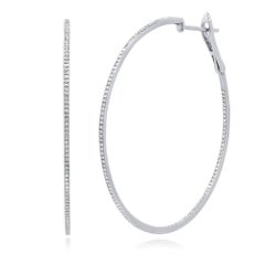 Mark Broumand, boucles d'oreilles en or blanc 14 carats avec diamants de 0,66 carat