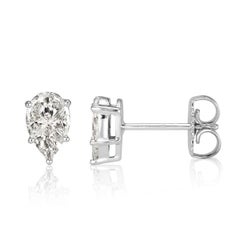 Mark Broumand 0.72 Carat Pear Shaped Diamond Stud Earrings