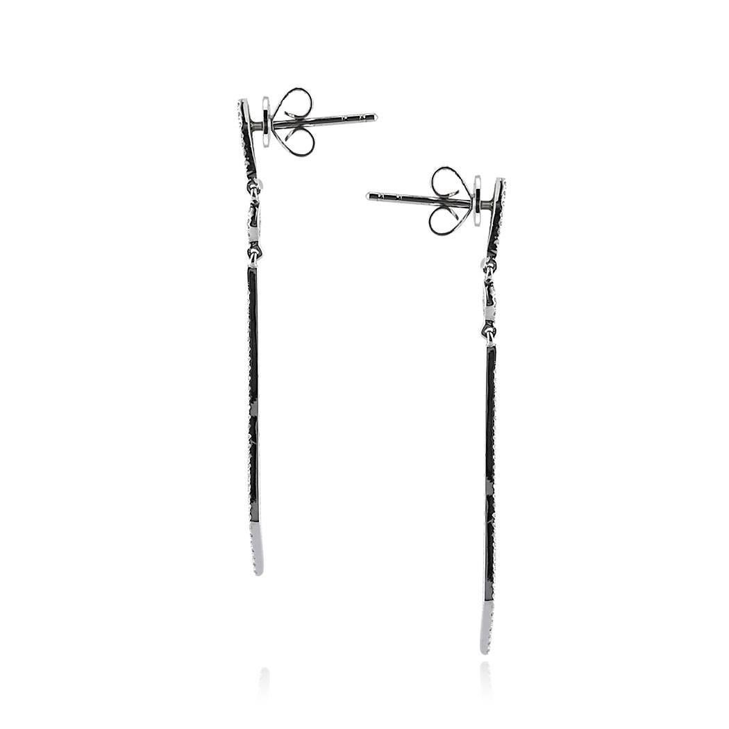 Moderne Mark Broumand, boucles d'oreilles en forme de cerf-volant en diamants ronds taille simple de 0,75 carat en vente