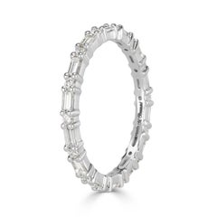 Mark Broumand 0.77ct Baguette Cut and Round Brilliant Cut Diamond Eternity Band