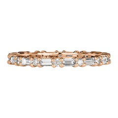 Eternity Band von Broumand mit 0,77 Karat Diamanten im Baguetteschliff und rundem Brillantschliff