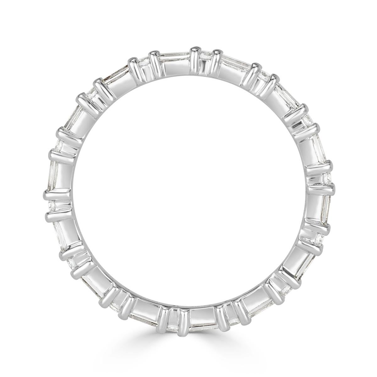 Mark Broumand 0.77ct Baguette Cut & Round Brilliant Cut Diamond Eternity Band In New Condition For Sale In Los Angeles, CA
