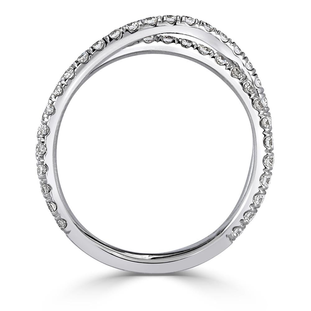 Mark Broumand, bague croisée en platine avec diamants taille brillant rond 0,85 carat Neuf - En vente à Los Angeles, CA