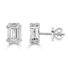 Mark Broumand 0.88 Carat Emerald Cut Diamond Stud Earrings