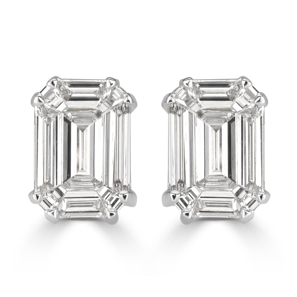 Mark Broumand 0.88 Carat Emerald Cut Diamond Stud Earrings In New Condition For Sale In Los Angeles, CA