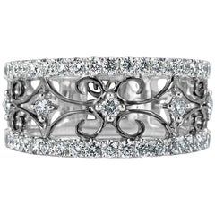 Mark Broumand 0.90 Carat Round Brilliant Cut Diamond Ring in 14 Karat White Gold