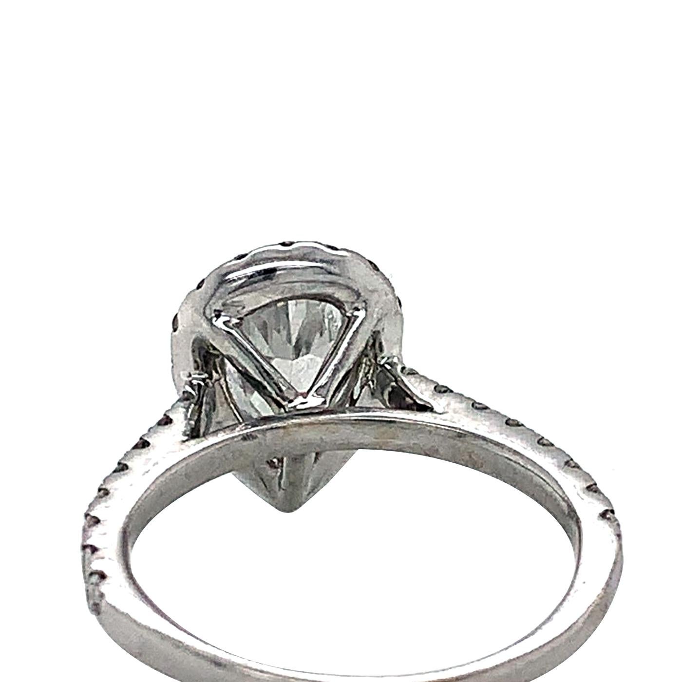 Verlobungsring Mark Broumand 0,91 Karat birnenförmiger Diamant im runden Brillantschliff Damen im Angebot