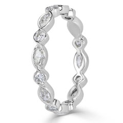 Mark Broumand 1.00 Carat Marquise and Round Brilliant Cut Diamond Eternity Band