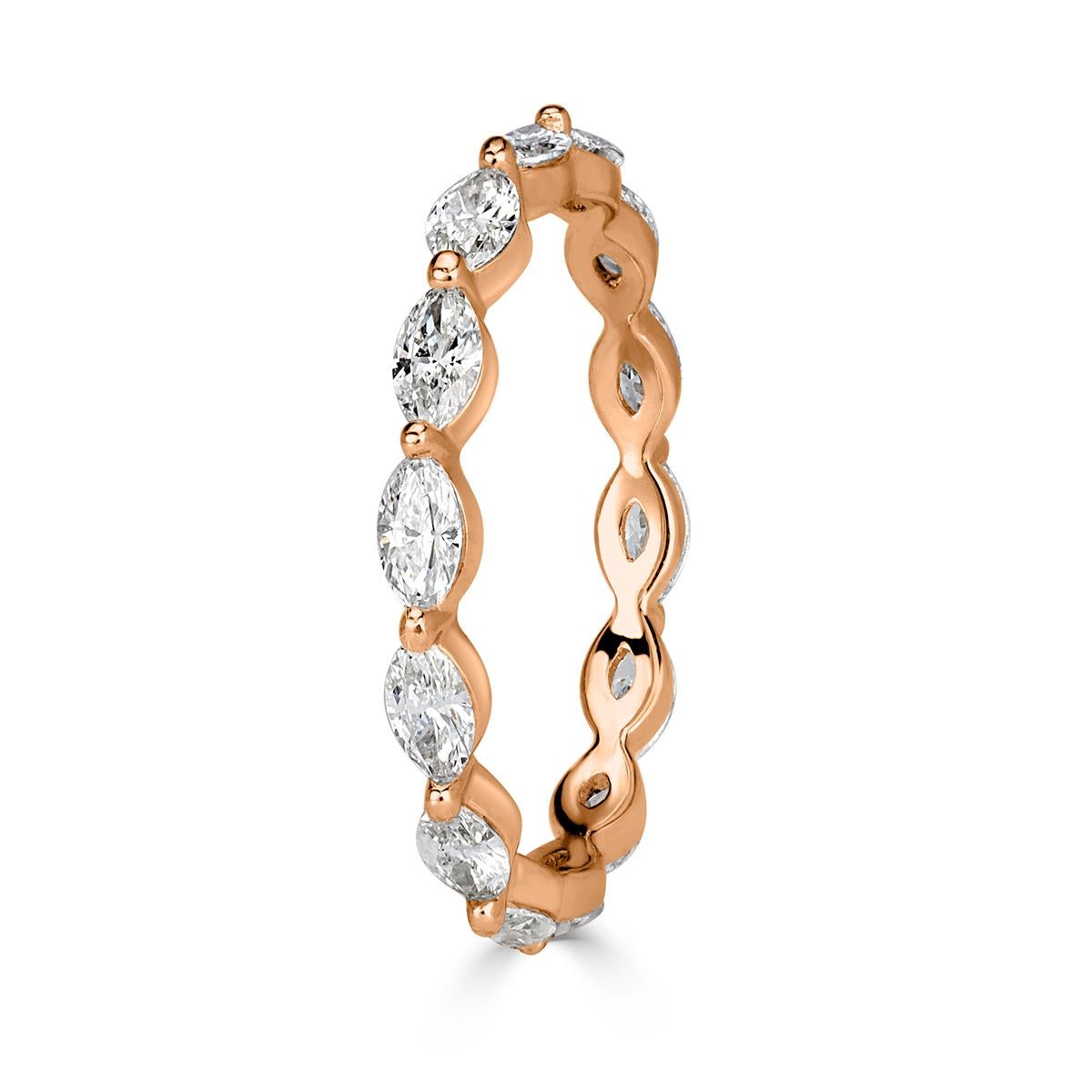 Mark Broumand Memoryring aus 18 Karat Gold mit 1,00 Karat Diamant im Marquise-Schliff im Zustand „Neu“ im Angebot in Los Angeles, CA