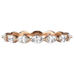 Mark Broumand 1.00 Carat Marquise Cut Diamond Eternity Band in 18 Karat Gold