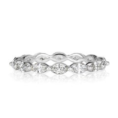 Mark Broumand 1.00 Carat Marquise Cut Diamond Eternity Band in 18 Karat Gold