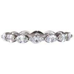 Mark Broumand 1.00 Carat Marquise Cut Diamond Eternity Band in Platinum