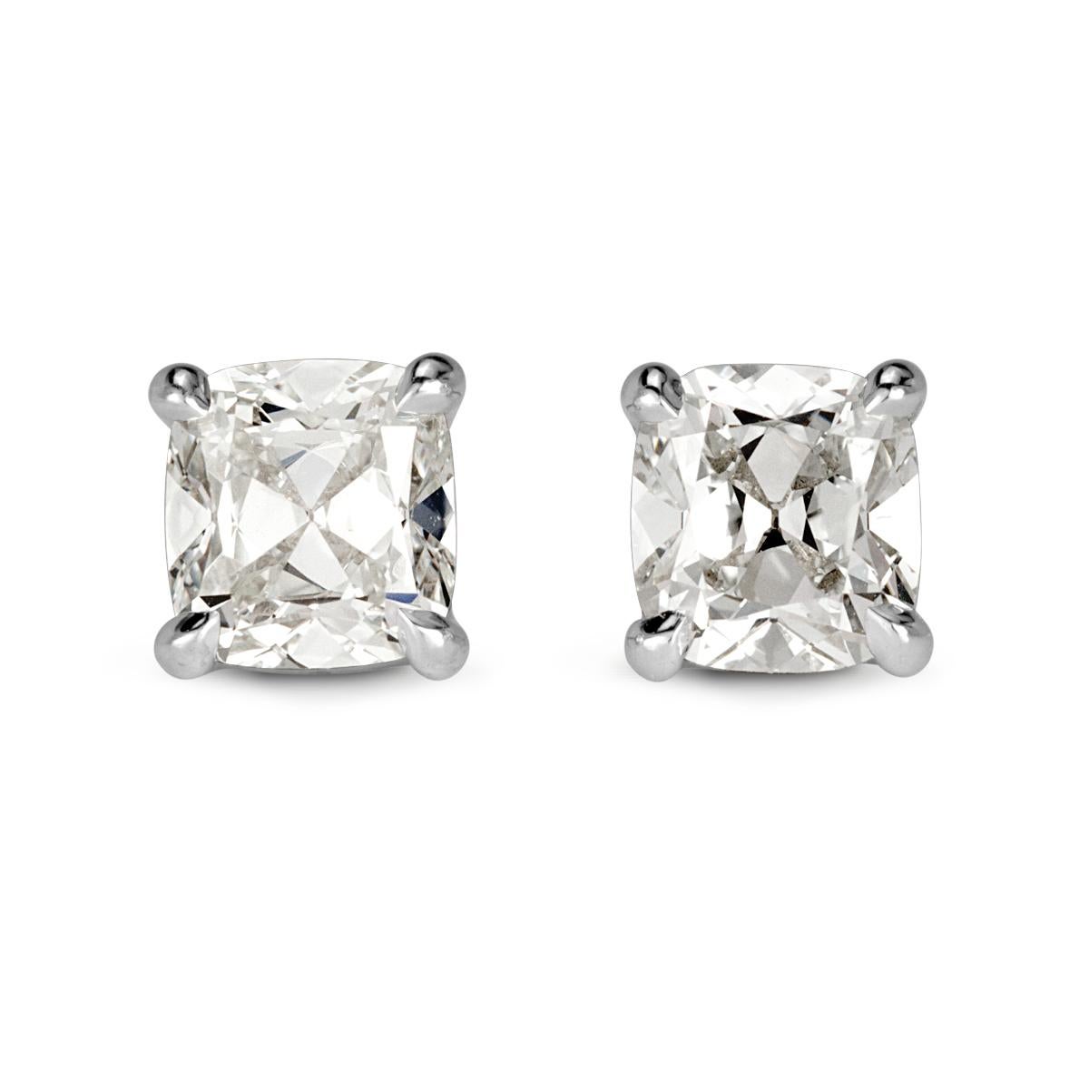 Mark Broumand 1.00 Carat Old Mine Cut Diamond Stud Earrings In New Condition For Sale In Los Angeles, CA