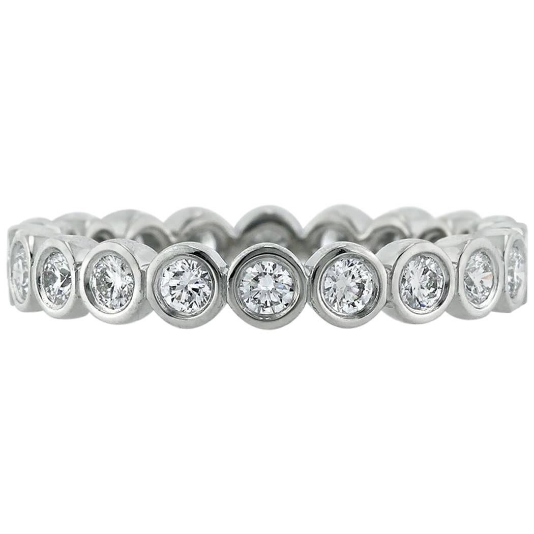 Mark Broumand 1,00 Carati Taglio Brillante Rotondo Diamante Lunetta Eternità in vendita