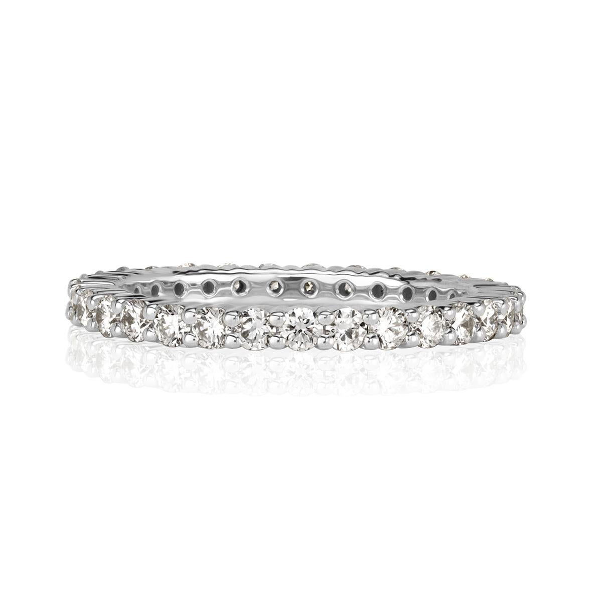 Femenino o masculino Mark Broumand Alianza de eternidad con diamante talla brillante redondo de 1.00 quilates en platino en venta