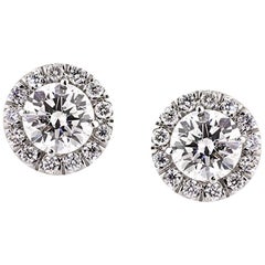 Mark Broumand, clous d'oreilles en diamants taille brillant rond de 1,00 carat