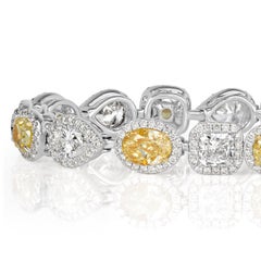 Mark Broumand 10,00 Karat Ausgefallenes gelbes und weißes Diamantarmband