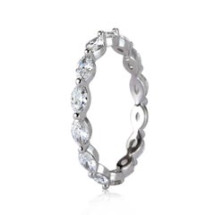 Mark Broumand 1.00 Carat Marquise Cut Diamond Eternity Band in Platinum