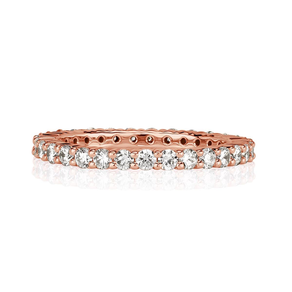 Women's or Men's Mark Broumand 1.00ct Round Brilliant Cut Diamond Eternity Band in 18 Karat Gold For Sale