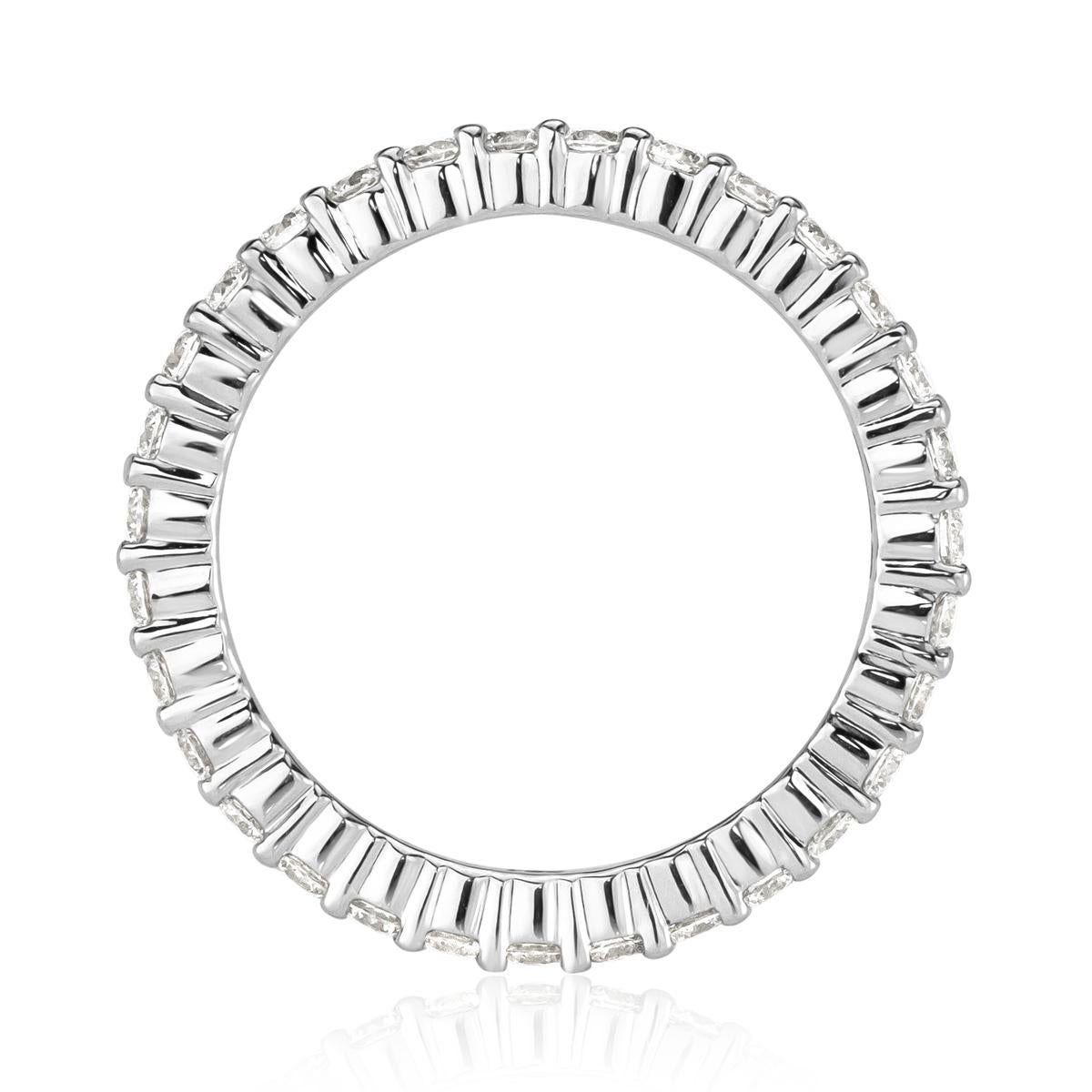 Mark Broumand 1.00ct Round Brilliant Cut Diamond Eternity Band in 18k White Gold In New Condition For Sale In Los Angeles, CA