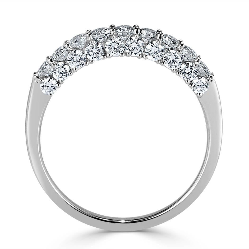 Modern Mark Broumand 1.00 Carat Round Brilliant Cut Diamond Ring in 18 Karat White Gold For Sale