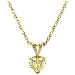 Mark Broumand 1,01 Karat Fancy Hellgelber herzförmiger Diamant-Anhänger