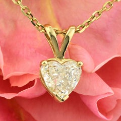 Mark Broumand Ciondolo con diamante a forma di cuore di colore giallo chiaro da 1,01 carati
