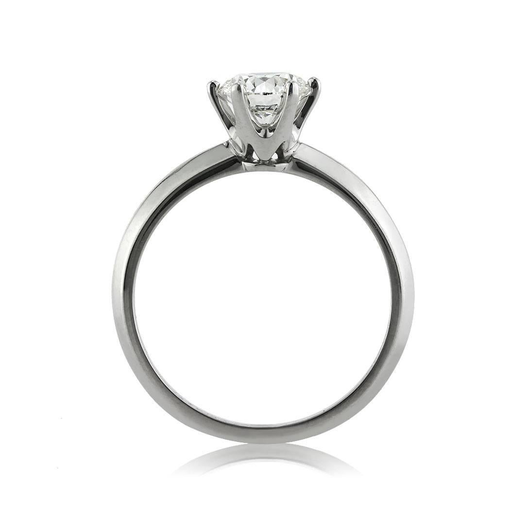 Modern Mark Broumand 1.02 Carat Round Brilliant Cut Diamond Solitaire Engagement Ring For Sale