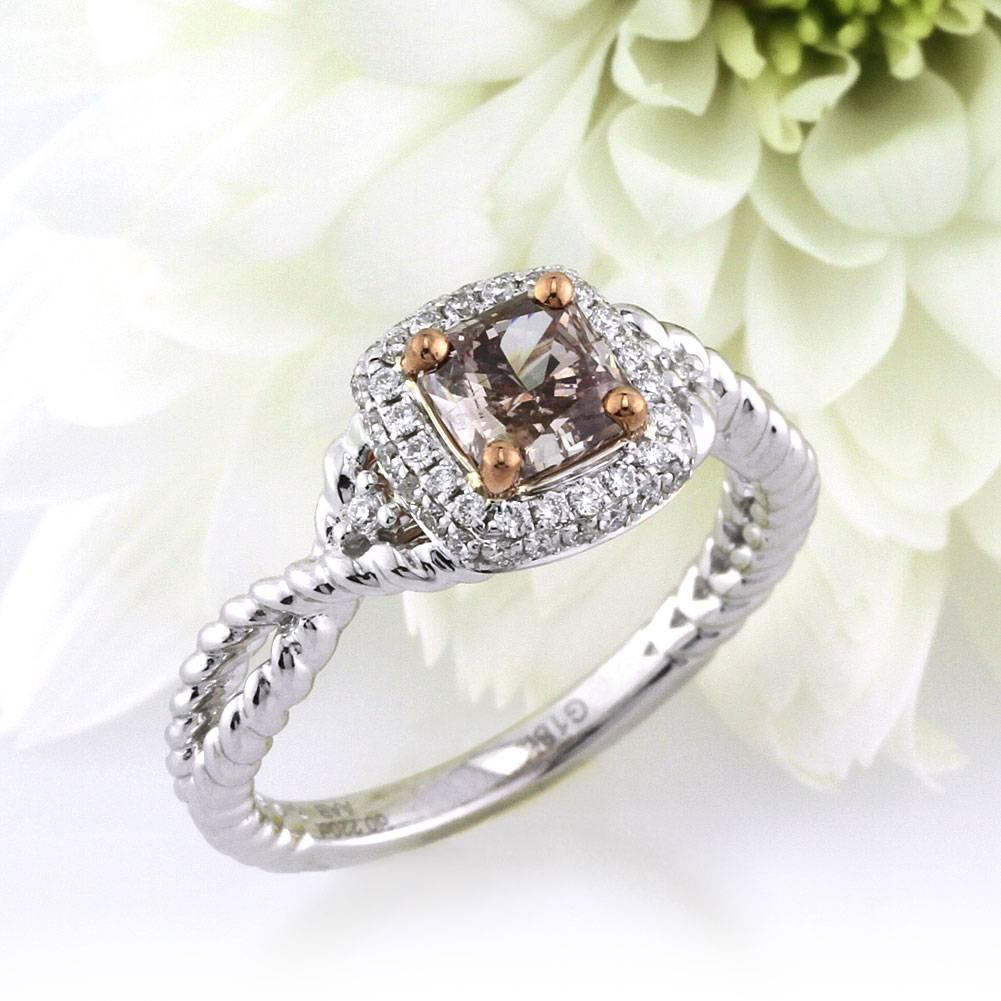Mark Broumand 1.03 Carat Fancy Dark Brown Cushion Cut Diamond Engagement Ring In New Condition In Los Angeles, CA