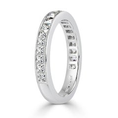 Mark Broumand 1.05 Carat French Cut Diamond Wedding Band in 18 Karat White Gold