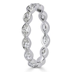 Memoryring Mark Broumand, 1,05 Karat Diamant im Marquise-Schliff aus 18 Karat Gold
