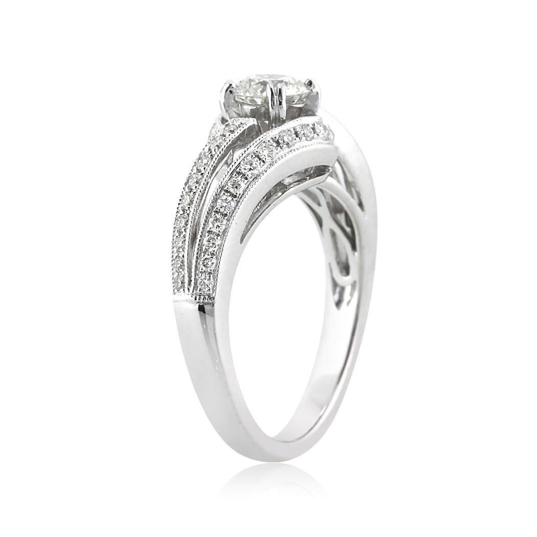 Modern Mark Broumand 1.07 Carat Round Brilliant Cut Diamond Engagement Ring For Sale