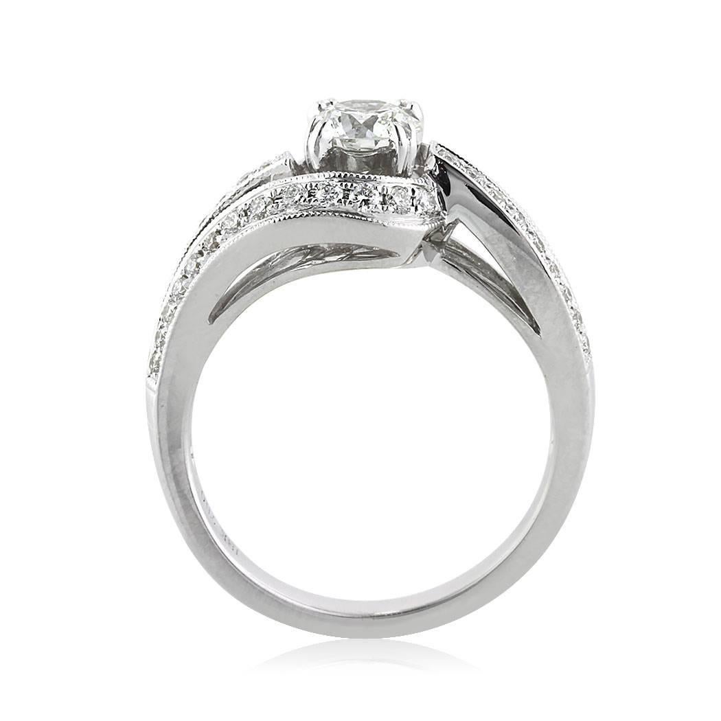 Round Cut Mark Broumand 1.07 Carat Round Brilliant Cut Diamond Engagement Ring For Sale