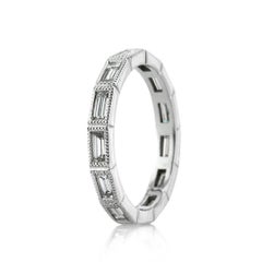Mark Broumand 1.10 Carat Baguette Cut Diamond Eternity Band in Platinum