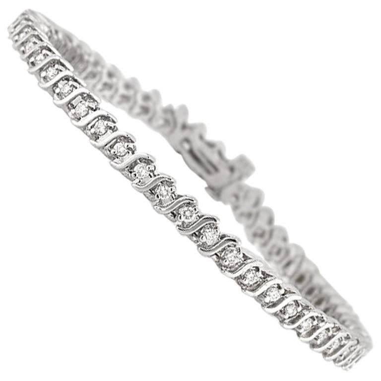 Mark Broumand Bracelet en diamants taille brillant rond de 1,10 carat