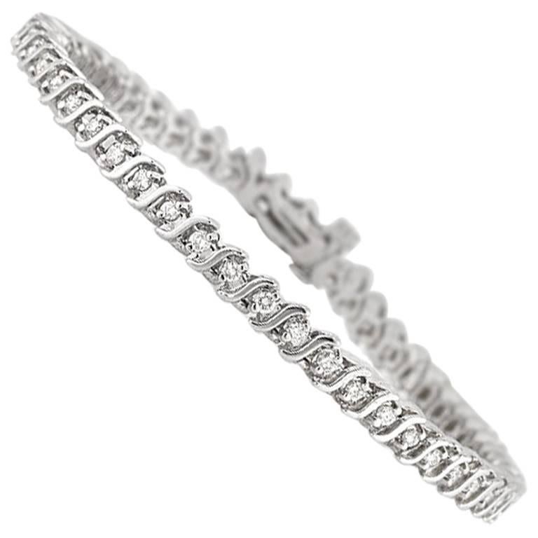 Mark Broumand 1.10 Carat Round Brilliant Cut Diamond Bracelet For Sale