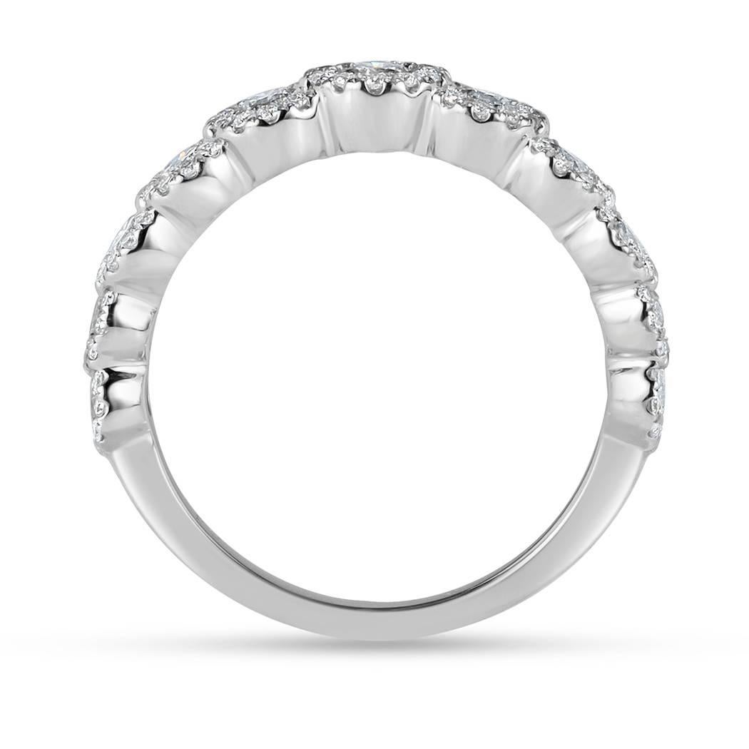 Modern Mark Broumand 1.10 Carat Round Brilliant Cut Diamond Ring in 14 Karat Gold For Sale