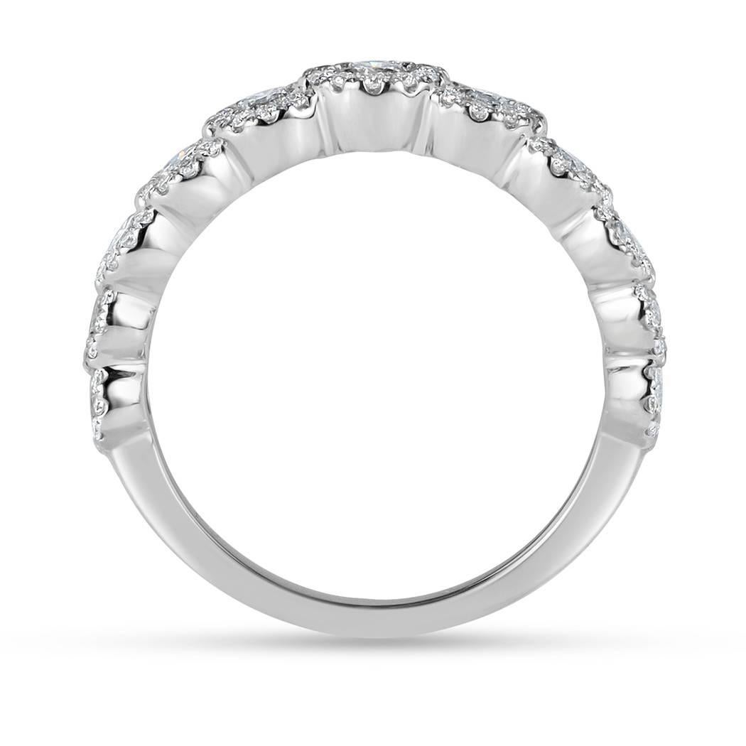 Moderne Mark Broumand, bague en or 14 carats avec diamants taille brillant rond de 1,10 carat en vente