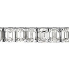 Mark Broumand Pulsera de tenis con diamantes talla esmeralda de 11,47 quilates en oro de 18 quilates