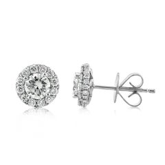 Mark Broumand 1.15 Carat Round Brilliant Cut Diamond Stud Earrings