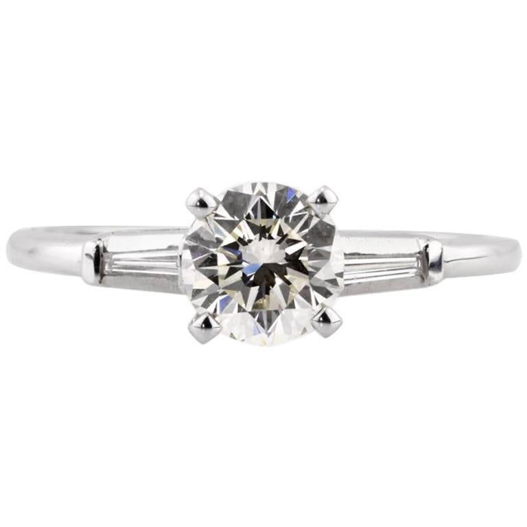 Mark Broumand 1.17 Carat Round Brilliant Cut Diamond Engagement Ring