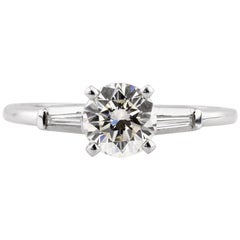 Mark Broumand, bague de fiançailles en diamants taille brillant rond de 1,17 carat