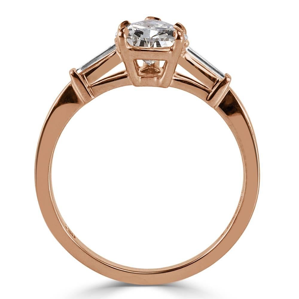 Marquise Cut Mark Broumand 1.18 Carat Pear Shaped Diamond Three-Stone Engagement Ring