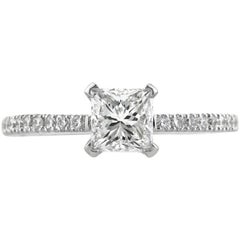 Mark Broumand Anillo de compromiso de diamantes talla princesa de 1.18 quilates
