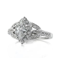 Mark Broumand, bague de fiançailles avec diamant taille marquise de 1,20 carat
