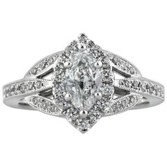 Used Mark Broumand 1.20 Carat Marquise Cut Diamond Engagement Ring