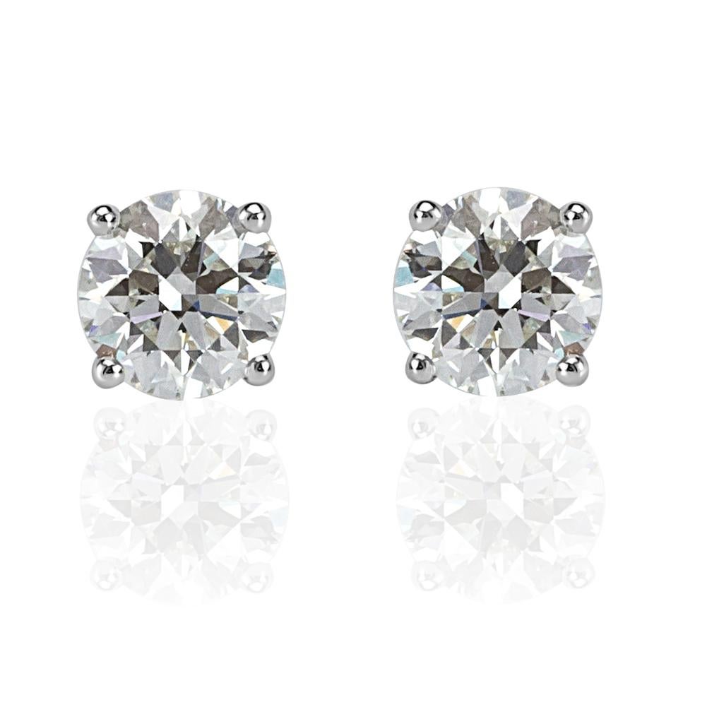Mark Broumand 1.20 Carat Round Brilliant Cut Diamond Stud Earrings In New Condition For Sale In Los Angeles, CA