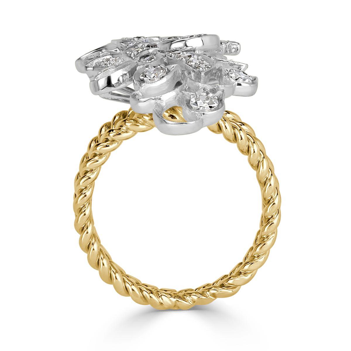 Mark Broumand 1,20 Karat Diamantring mit Einzelschliff im Vintage-Stil im Zustand „Neu“ im Angebot in Los Angeles, CA