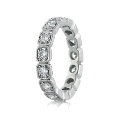 Mark Broumand 1.20 Carat Round Brilliant Cut Diamond Eternity Band in Platinum